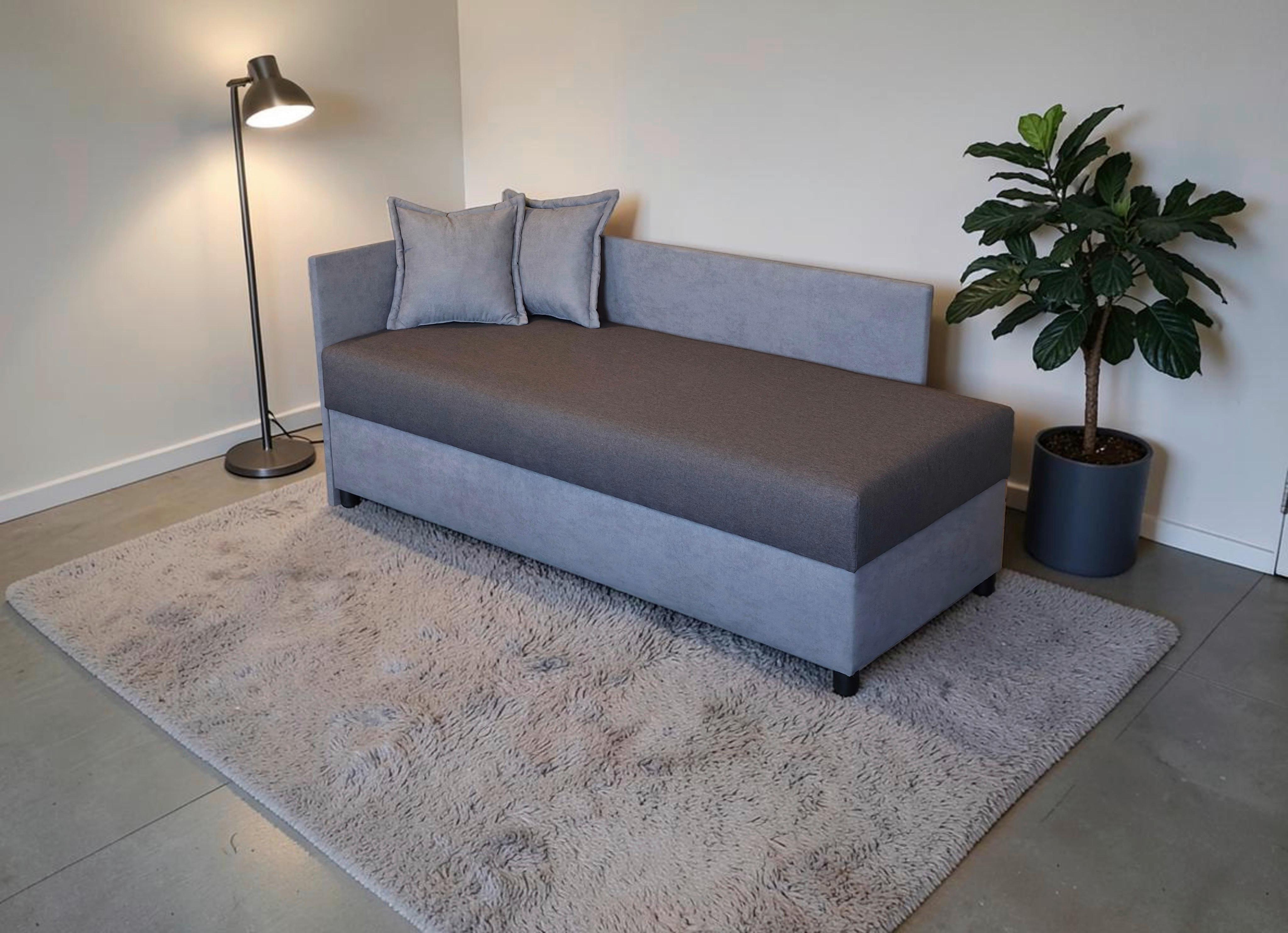 Kárpitozott Heverő Bergen New *TOP ÁR* - fekete/szürke, Konventionell, textil (204/84/75cm)