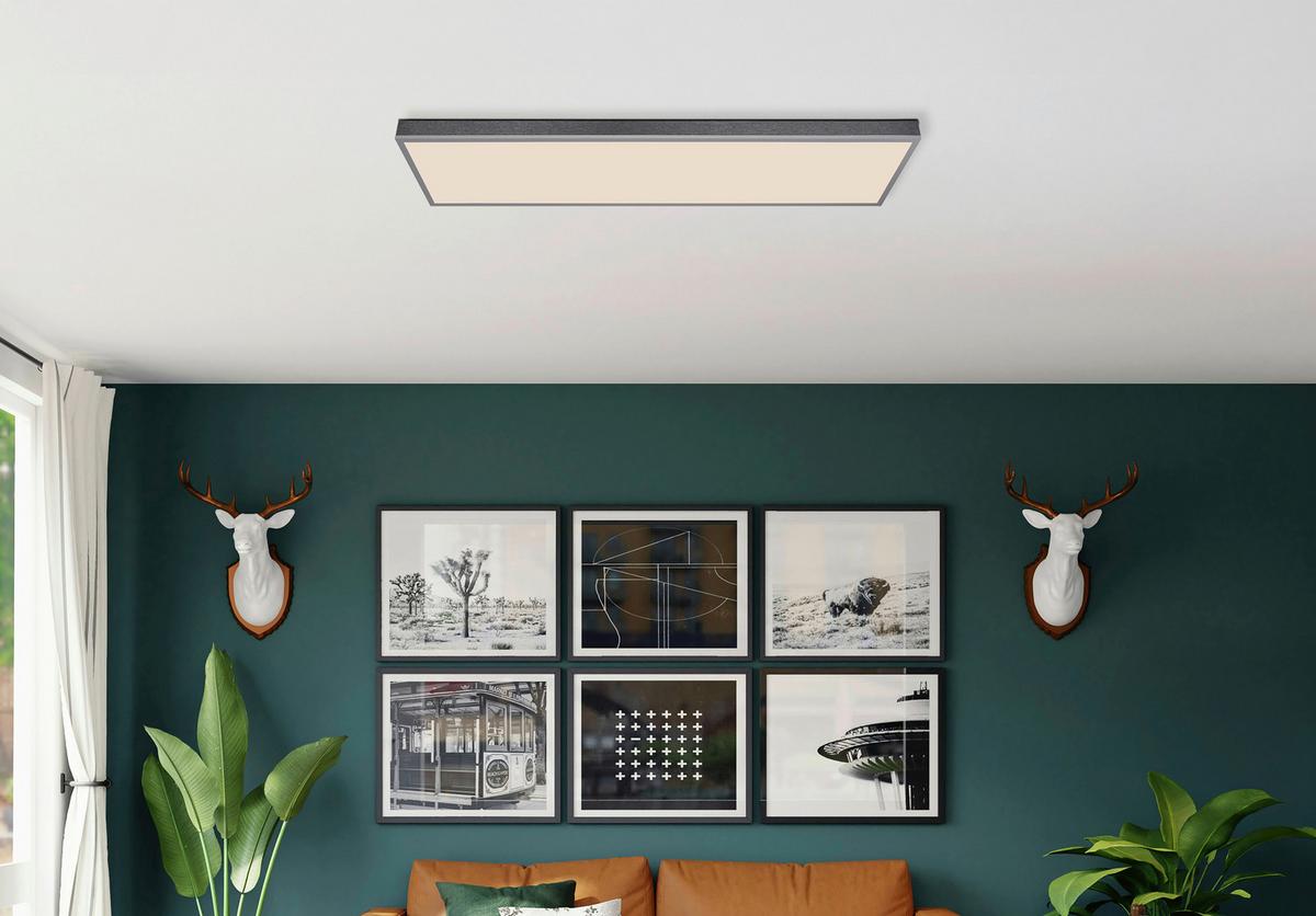 LED-Deckenleuchte Doro L:120cm Silberfarben Weiß Dunkelgrau - Dunkelgrau/Silberfarben, Basics, Kunststoff/Metall (120/30/7,5cm) - Globo
