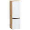 Midischrank Mit Türdämpfung Helsinki 40cm Weiß/eiche Dekor - Eichefarben/Silberfarben, KONVENTIONELL, Glas/Holzwerkstoff (40/130/35cm) - Held