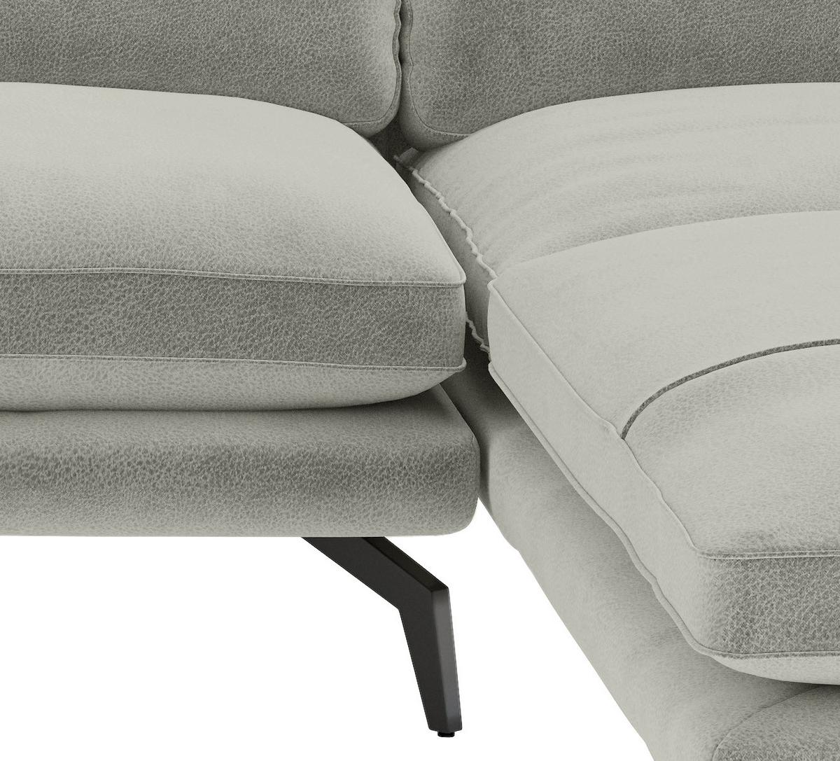 Sitzgarnitur Bali - Hellgrau/Schwarz, Design, Textil (250/202cm) - Livetastic