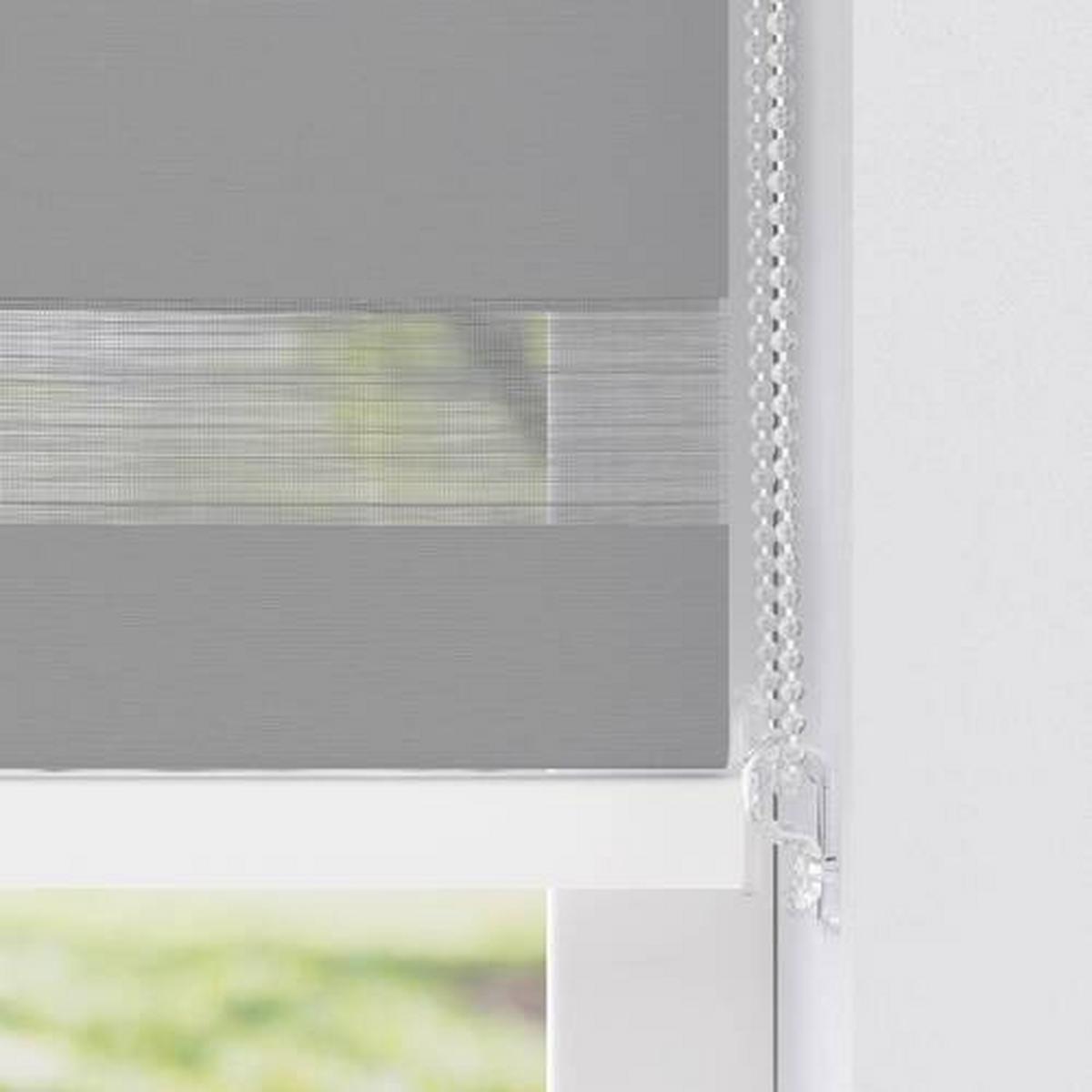 Doppelrollo Doppel-Rollo K.28mm Tl - Grau, KONVENTIONELL, Textil (40/175cm)