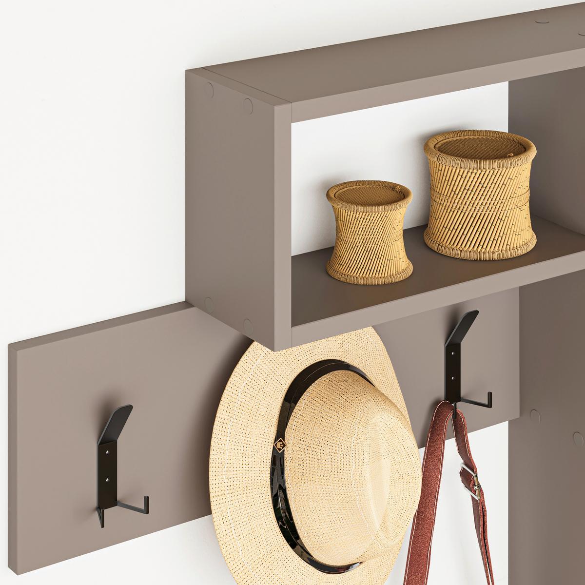 Wandgarderobe Game Hanger Game Hanger, Mokka B: 99,5 Cm - Mokka, Design, Holzwerkstoff (99.5/61/15cm) - Livetastic