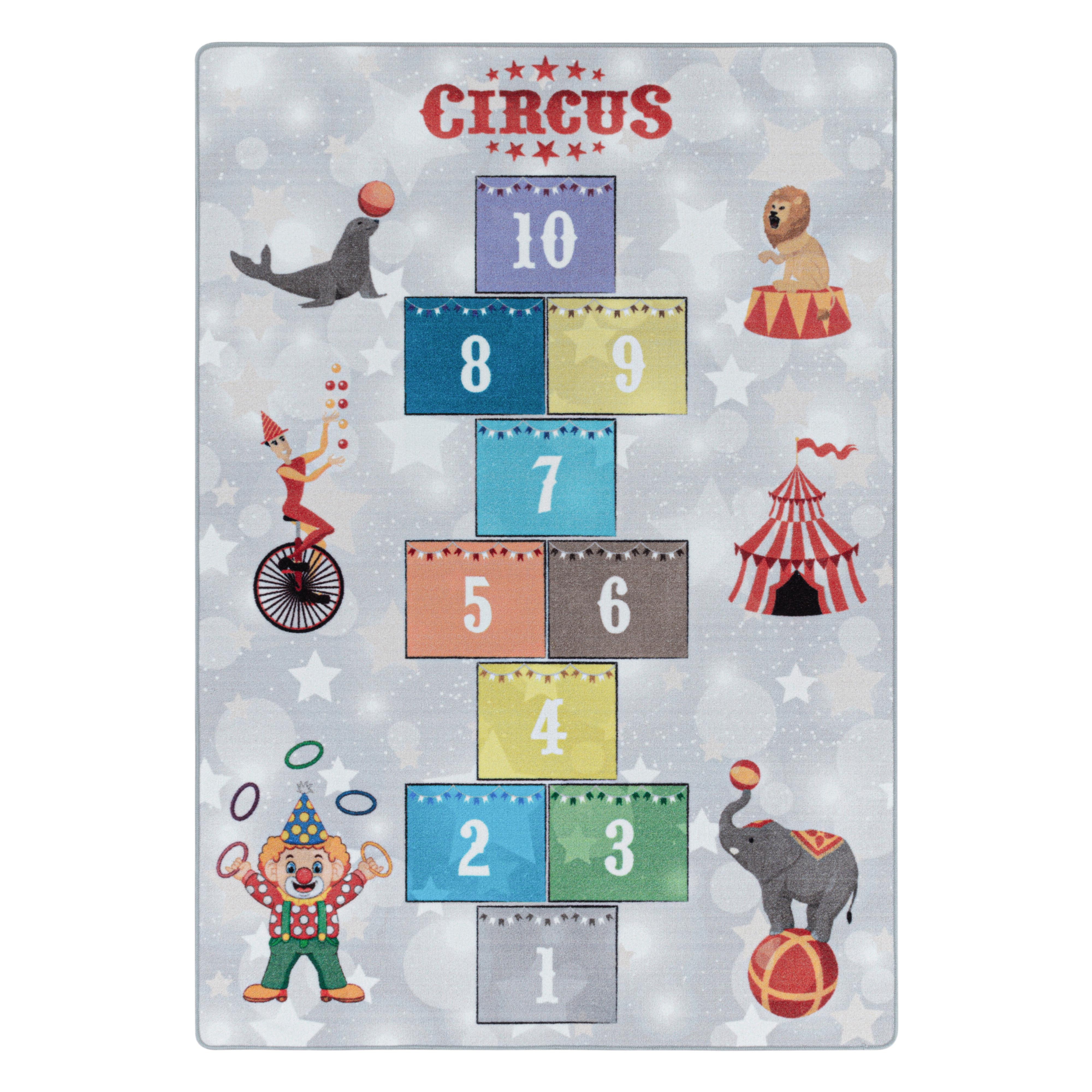 Spielteppich Hüpfspiel Zirkus Grau/Bunt Play 80x120 cm - Grau, Trend, Textil (80/120cm)