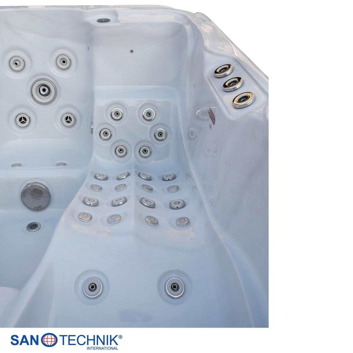 WHIRLPOOL Capri Grauweiß B: 210 cm - Grauweiß, KONVENTIONELL, Kunststoff (210/160/90cm) - Sanotechnik
