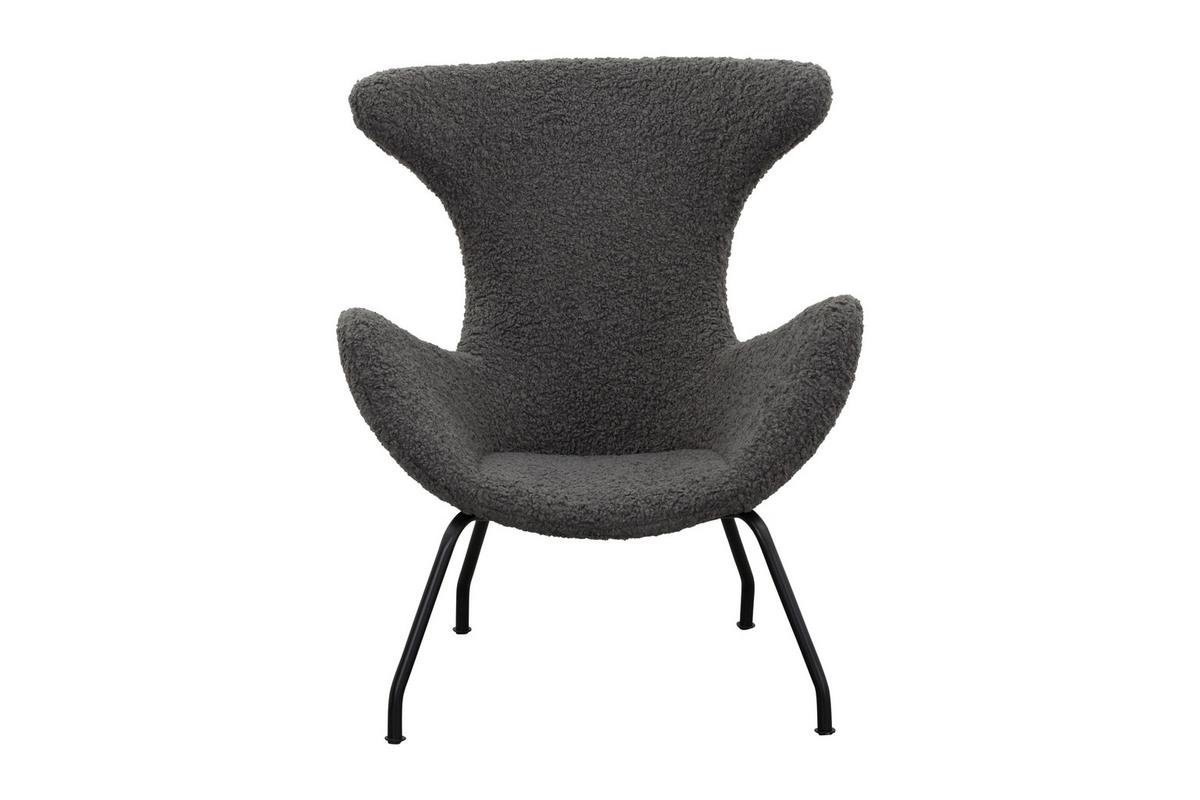 Relaxsessel Grau B: 77 Cm - Schwarz/Grau, MODERN, Textil (77/95/62cm) - Livetastic