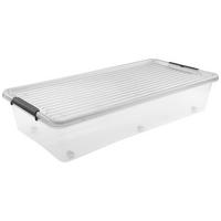 box pod posteľ na kolieskach RITA - CA. 35L - EXT- - priehľadné/čierna, Konventionell, plast (76/39/16,5cm) - Mömax