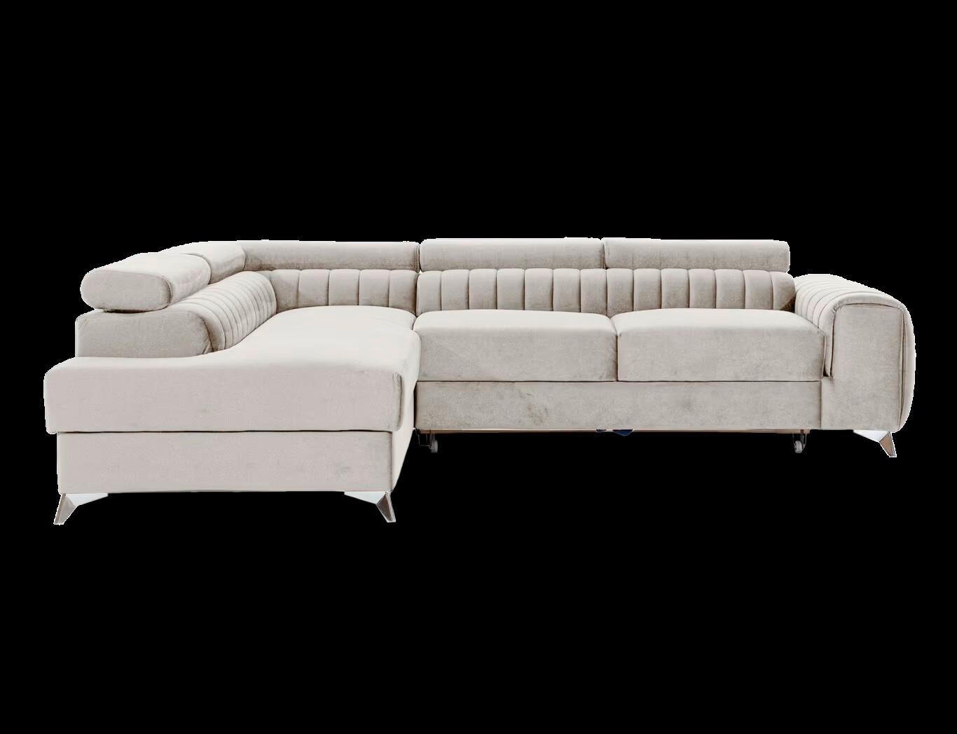 Ecksofa Laurence Beige S: 205x278 cm - Beige/Silberfarben, Design, Textil (205/278cm) - MID.YOU
