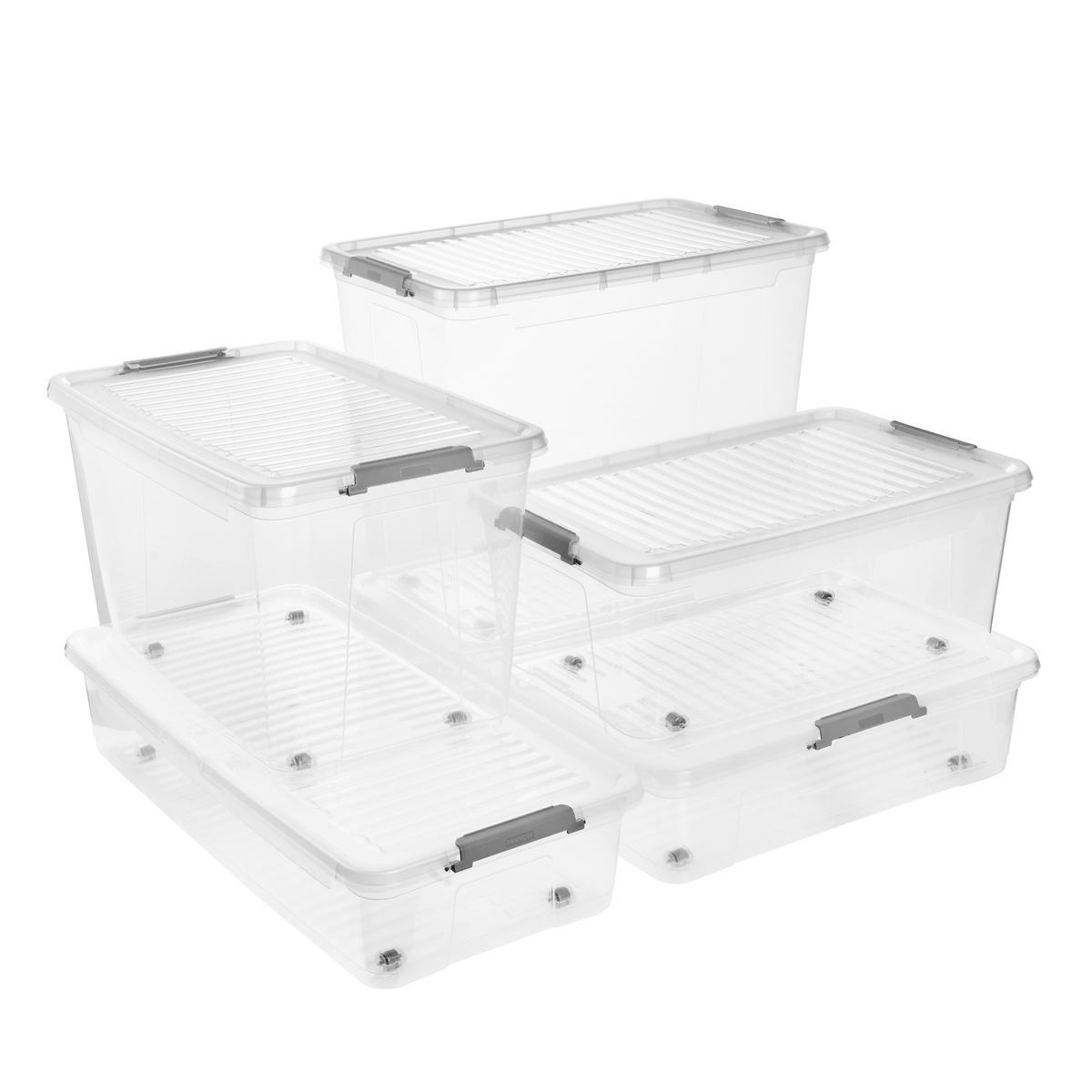 Unterbettroller Leo - Transparent, Basics, Kunststoff (77 cm/58 cm/16 cmcm)