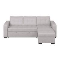 Ecksofa Turin Silberfarben, 239x160cm - Silberfarben, Trend, Holz/Textil (239/160cm)