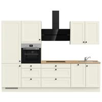 Kuchynská linka 300 cm, biela/dekor dub Sierra - čierna/biela, Modern, kov/kompozitné drevo (300cm) - Nobilia