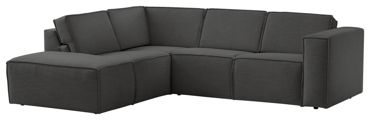 Ecksofa Dice Anthrazit 220x275 Cm - Anthrazit/Schwarz, MODERN, Textil (220/275cm) - Trendmanufaktur