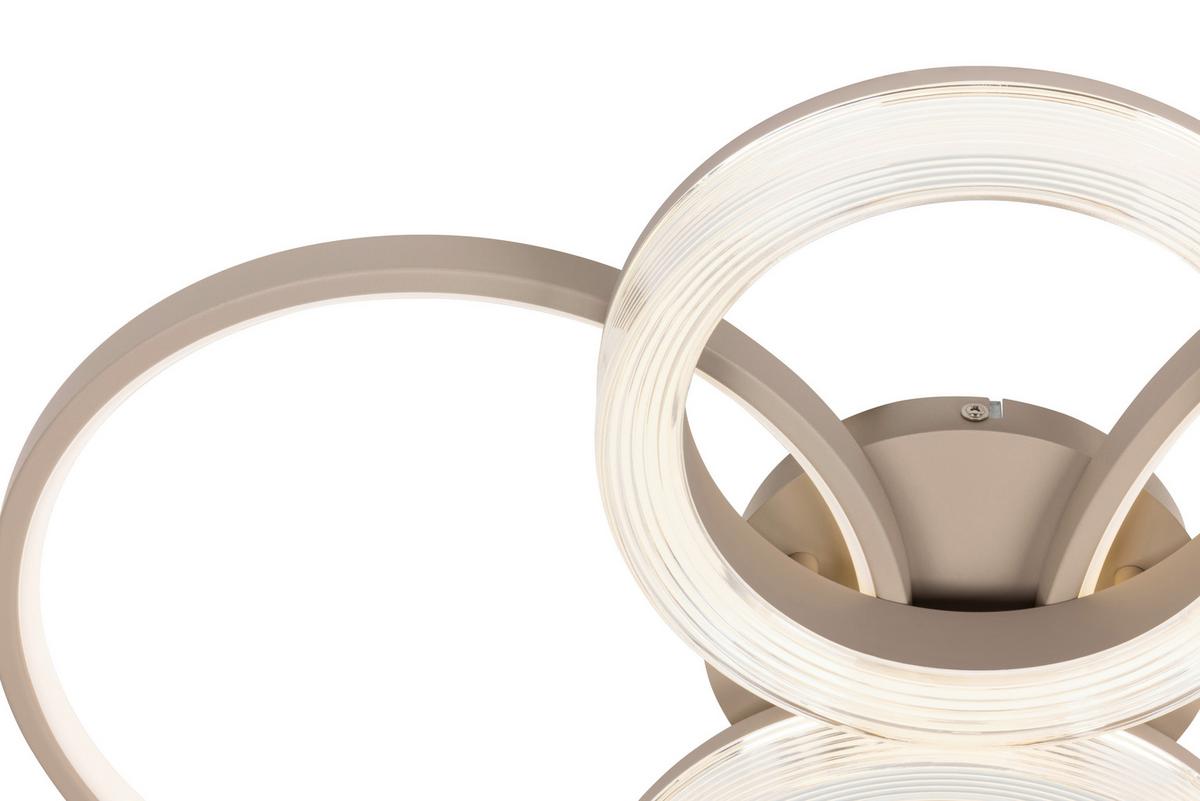 LED-DECKENLEUCHTE 40W, 220-240V - Sandfarben/Transparent, Basics, Kunststoff/Metall (80/50,5/10cm) - Luca Bessoni