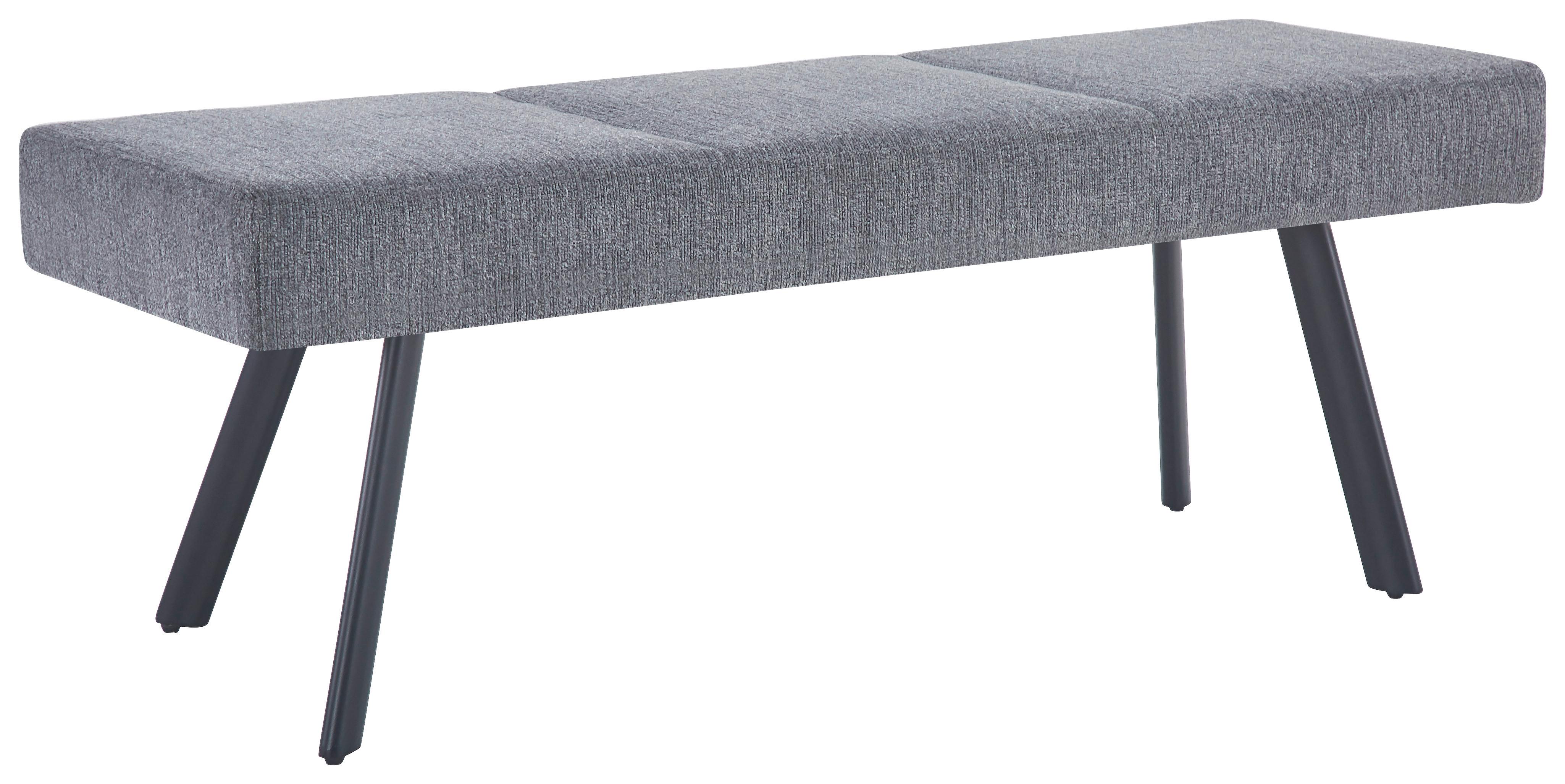 Sitzbank Paros Ohne Lehne Anthrazit, B: 140 Cm - Anthrazit/Schwarz, KONVENTIONELL, Textil/Metall (140/49/47cm) - MID.YOU