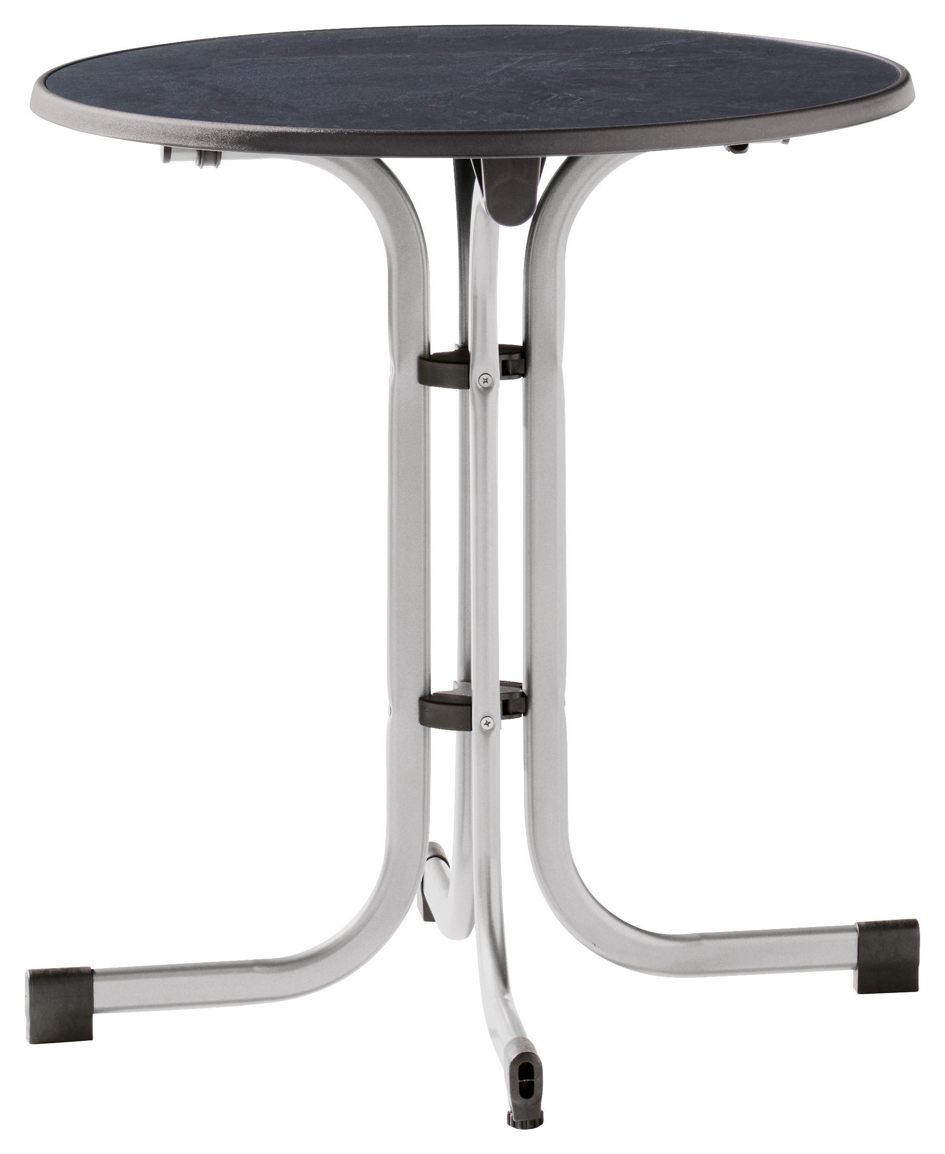 Gartentisch Holzwerkstoff /metall ⌀ 70 Cm - Anthrazit/Silberfarben, MODERN, Holzwerkstoff/Metall (70/70/72cm) - Sieger