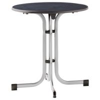 Gartentisch Holzwerkstoff /Metall ⌀ 70 cm - Anthrazit/Silberfarben, MODERN, Holzwerkstoff/Metall (70/70/72cm) - Sieger