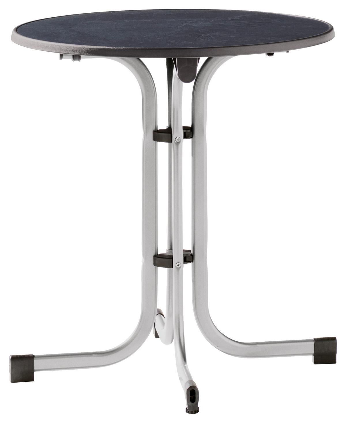 Gartentisch Holzwerkstoff /Metall ⌀ 70 cm - Anthrazit/Silberfarben, MODERN, Holzwerkstoff/Metall (70/70/72cm) - Sieger