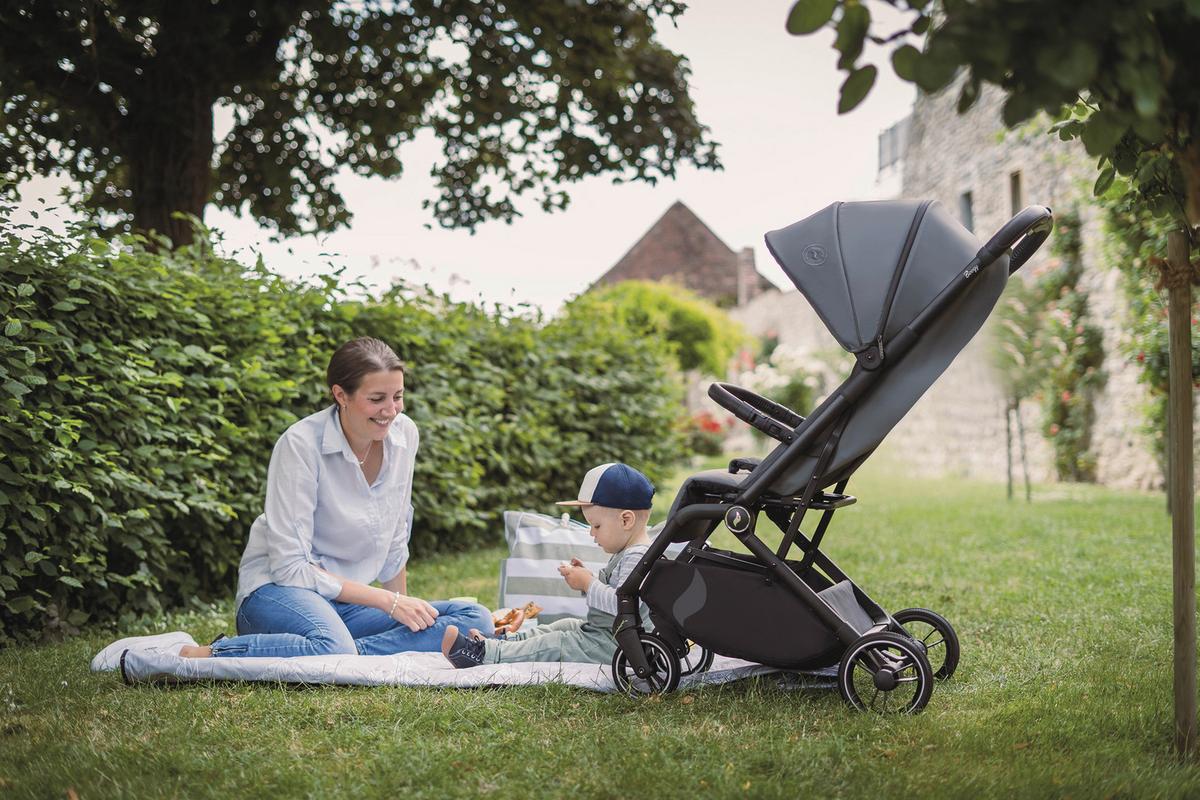 Buggy Boogy 2 Stone Grau, B/H/T: 51x105x84,5 - Dunkelgrau/Schwarz, Basics, Textil/Metall (51/105/84,5cm) - Osann