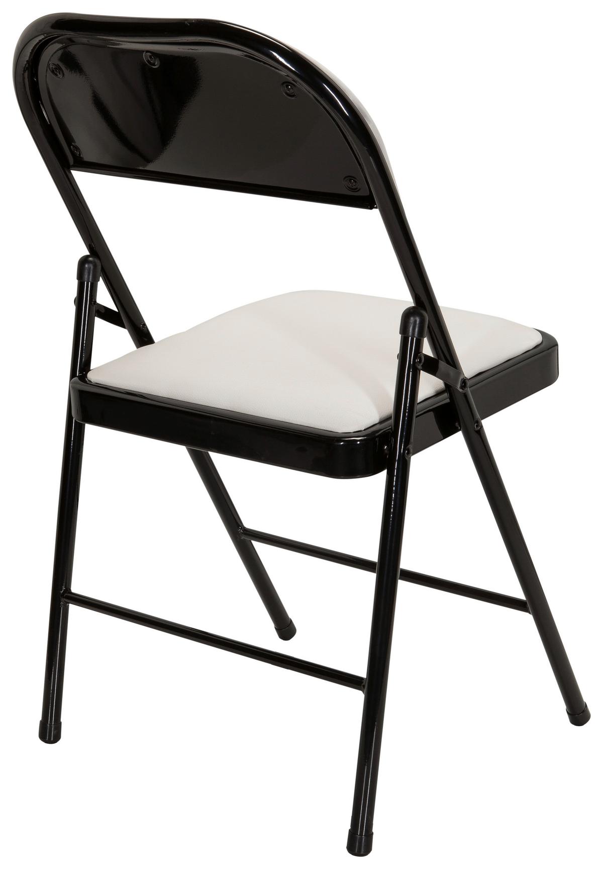 Klappstuhl Tudela Pu Schwarz/weiß Lederlook - Schwarz/Weiß, Basics, Textil/Metall (44/80/49cm) - MID.YOU