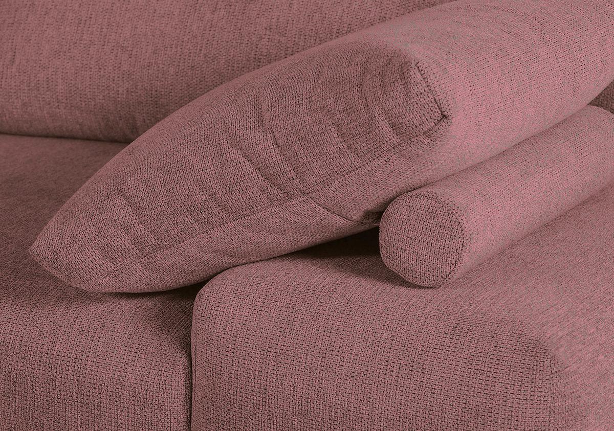 Ecksofa Bolzano - Schwarz/Altrosa, KONVENTIONELL, Textil (240/310cm) - MID.YOU
