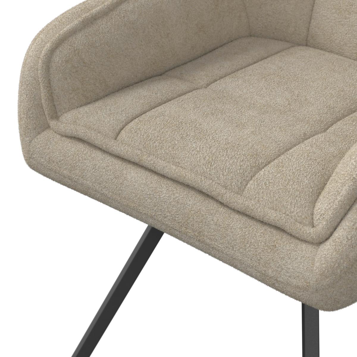 ŽIDLE S PODRUČKAMI BILLY - černá/krémová, Moderní, kov/dřevo (64/87/64cm) - Bessagi Home