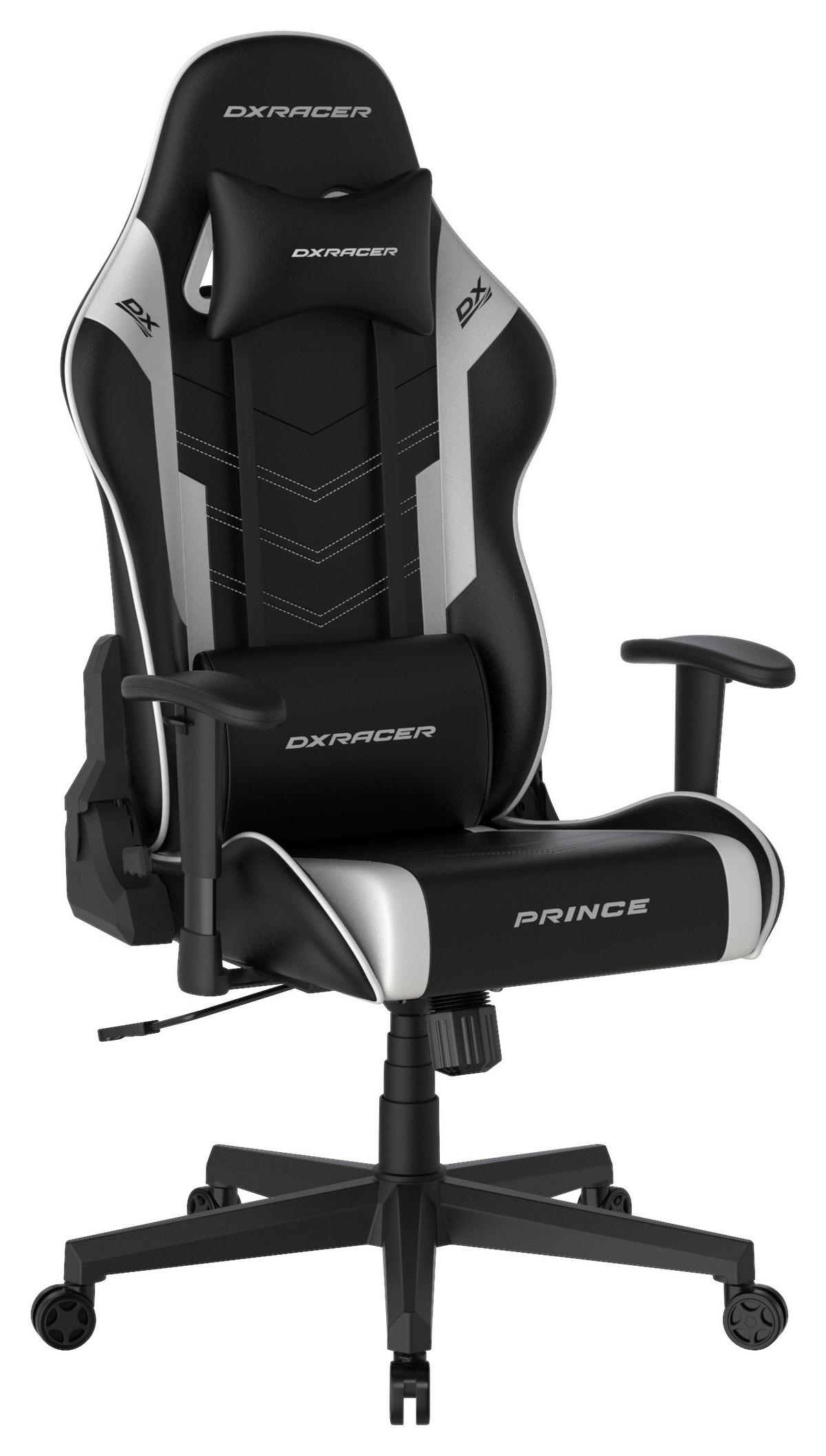 Gamingstuhl DX Racer Prince L - Schwarz/Weiß, MODERN, Kunststoff/Textil (67/126/67cm) - Dxracer