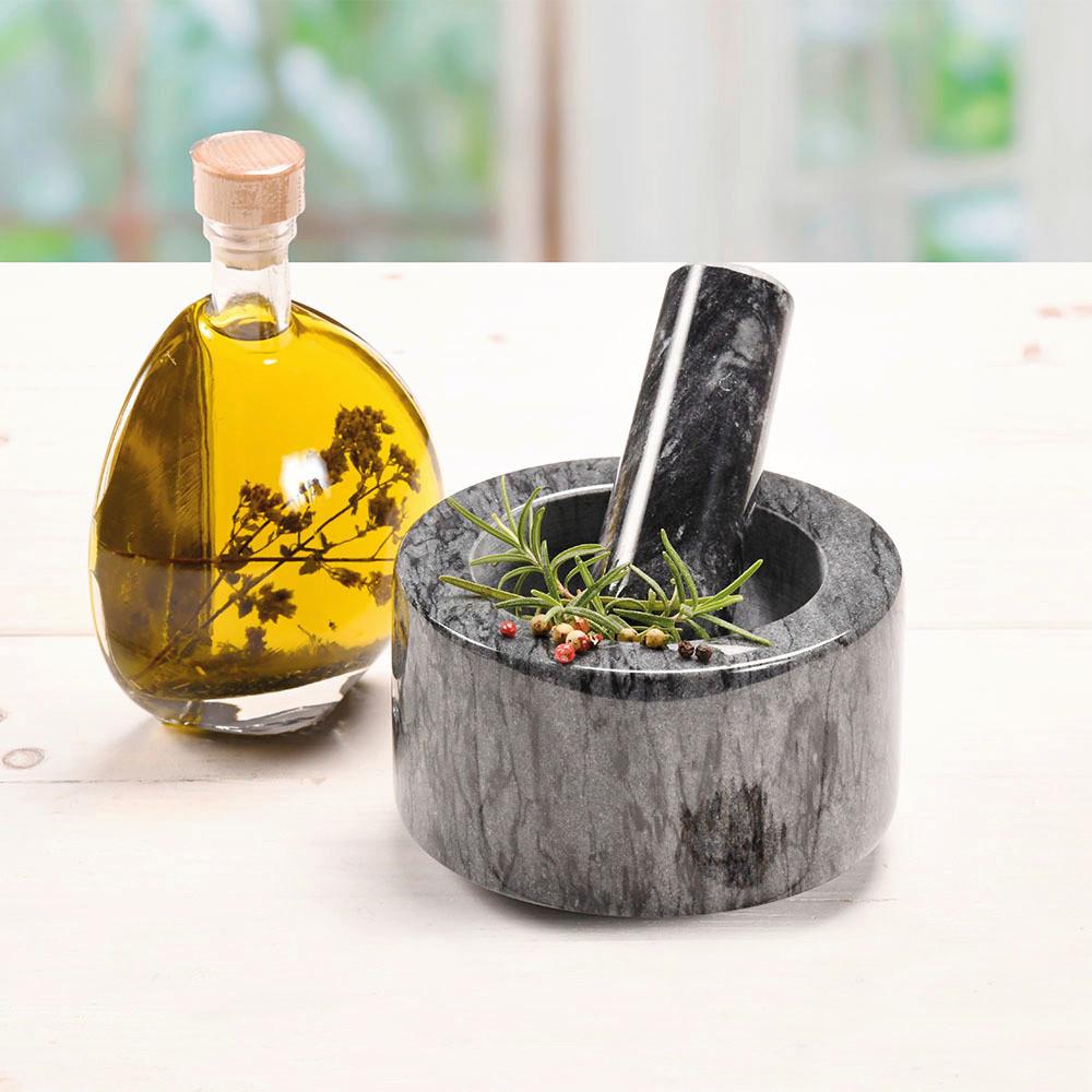 Mörserset Mörser Mit Schlegel - Schwarz, Basics, Naturmaterialien (13/13/8cm) - Kesper