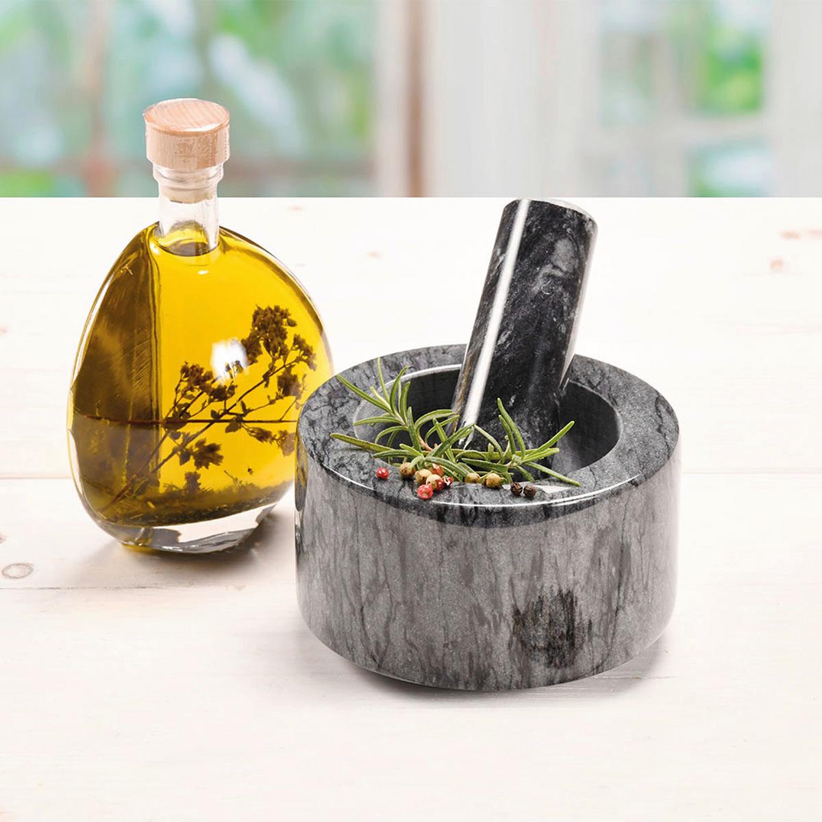 Mörserset Mörser Mit Schlegel - Schwarz, Basics, Naturmaterialien (13/13/8cm) - Kesper