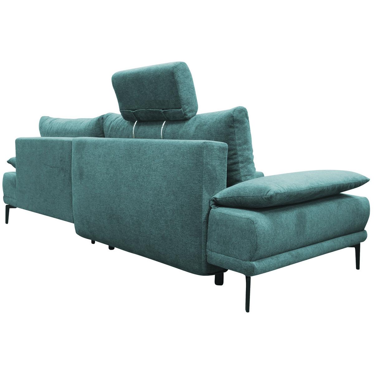 Ecksofa mit Bettkasten Lagacy 260x192 cm Webstoff Mintgrün - Schwarz/Mintgrün, Design, Textil (260/192cm) - MID.YOU