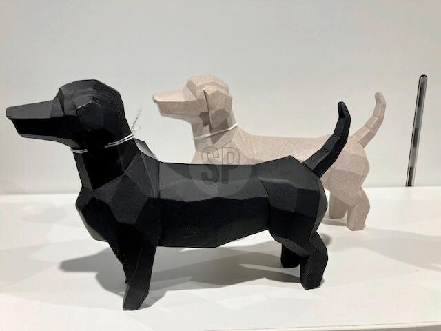 DEKOHUND HUND - Sandfarben/Schwarz, Basics, Kunststoff (21,2/14,5/5,5cm)