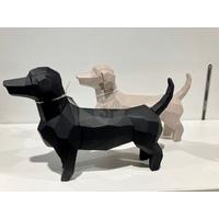 DEKOHUND HUND - Sandfarben/Schwarz, Basics, Kunststoff (21,2/14,5/5,5cm)