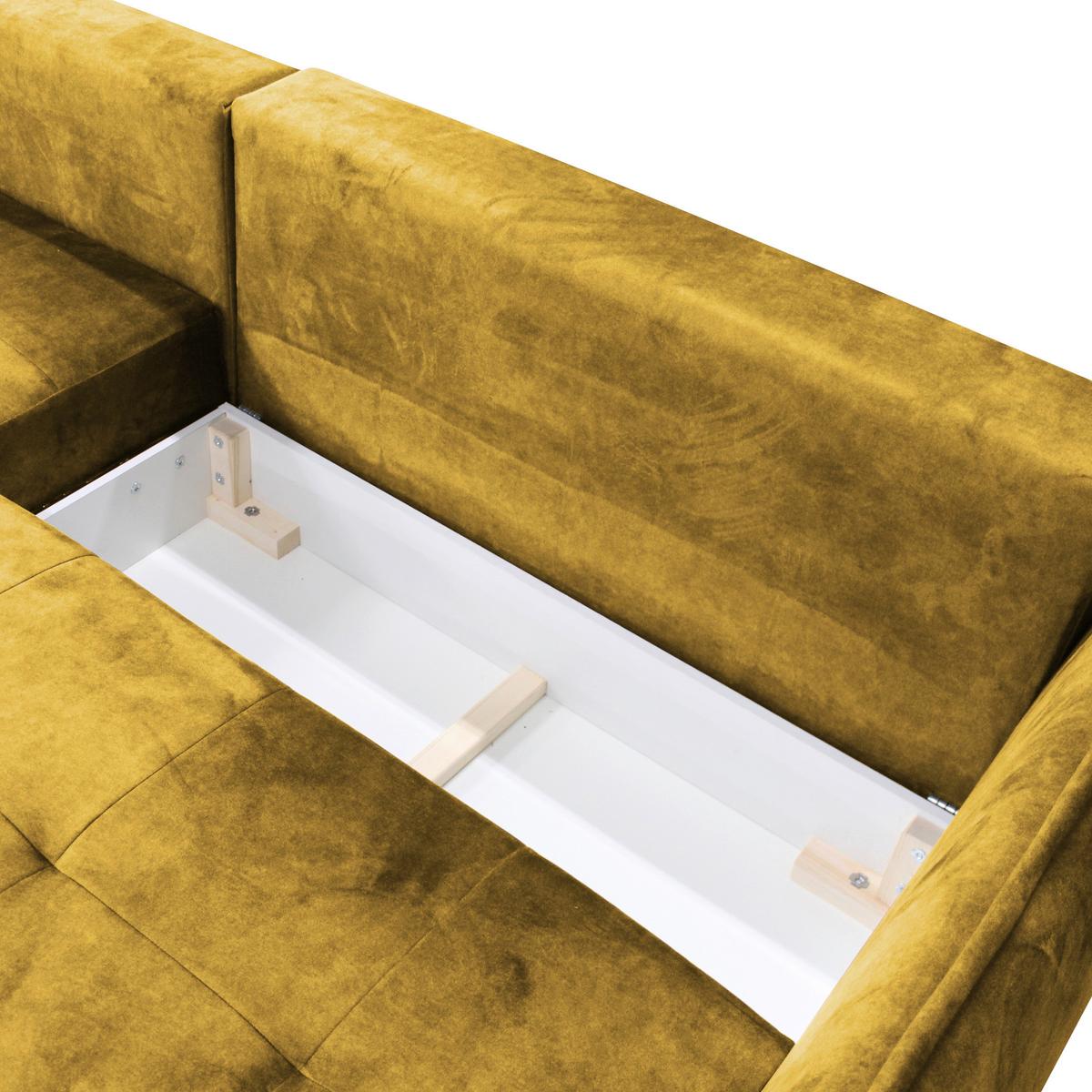 Ecksofa Whisper Senfgelb S: 196x264 cm - Goldfarben/Senfgelb, Design, Textil (196/264cm) - MID.YOU
