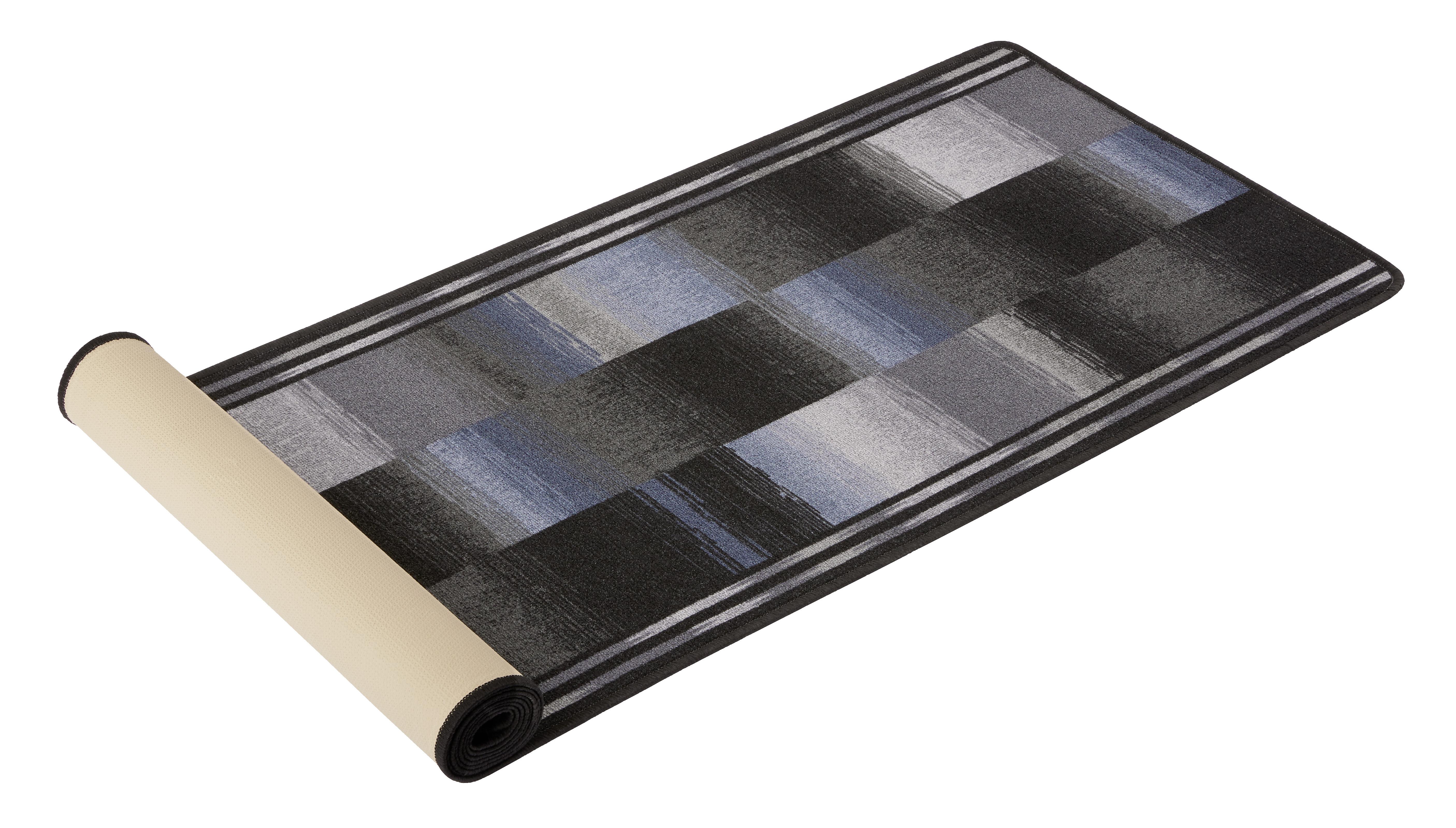 Teppich Läufer Anthrazit Ikat 67x300 cm - Anthrazit, Basics, Textil (67/300cm) - Homezone