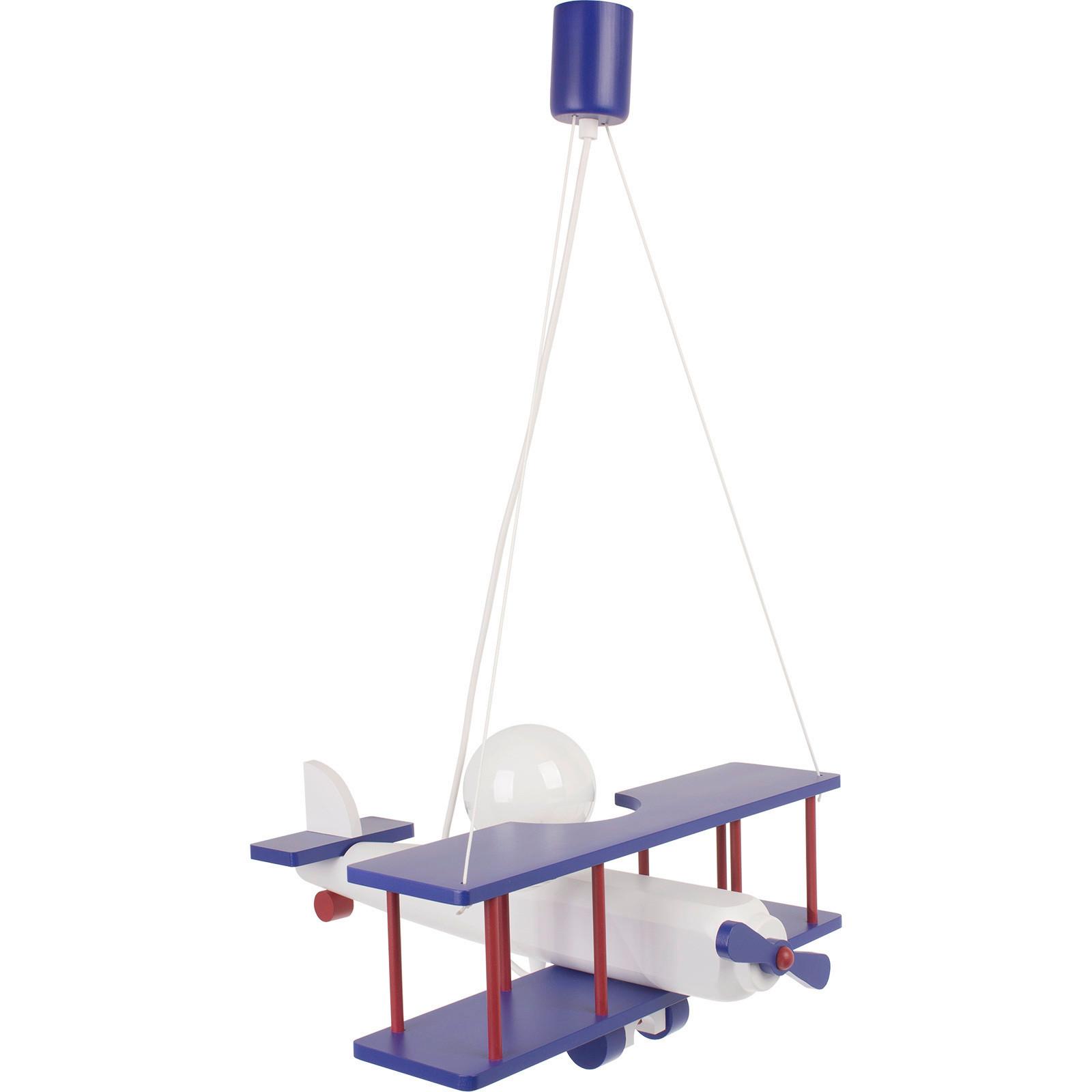 Kinderhängeleuchte 1041128 Flugzeug - Blau/Rot, KONVENTIONELL, Holz (42/45/75cm)