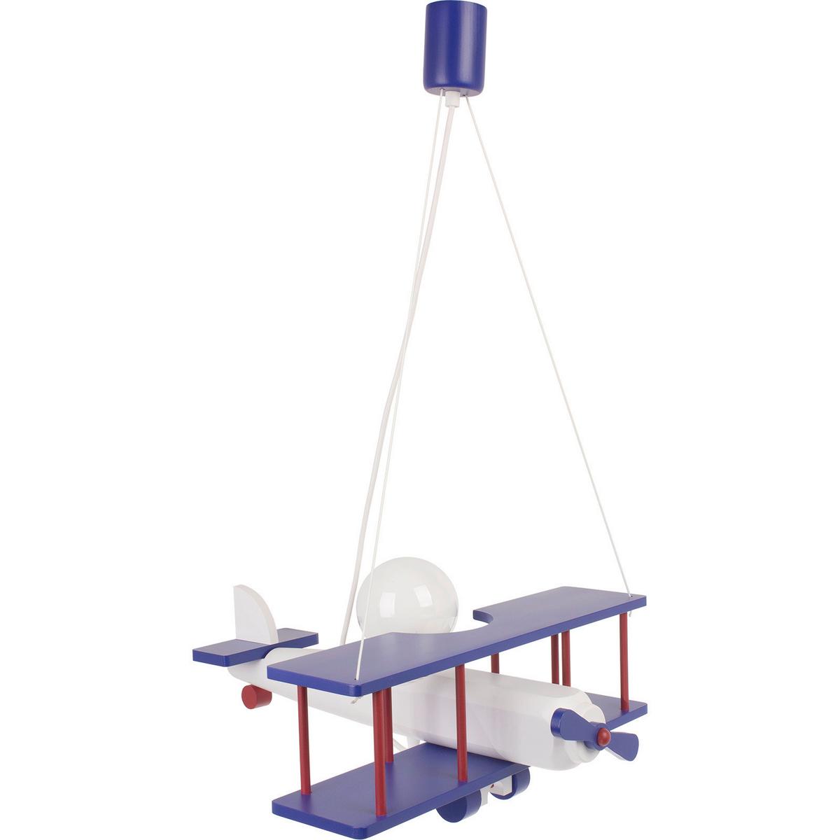 Kinderhängeleuchte 1041128 Flugzeug - Blau/Rot, KONVENTIONELL, Holz (42/45/75cm)