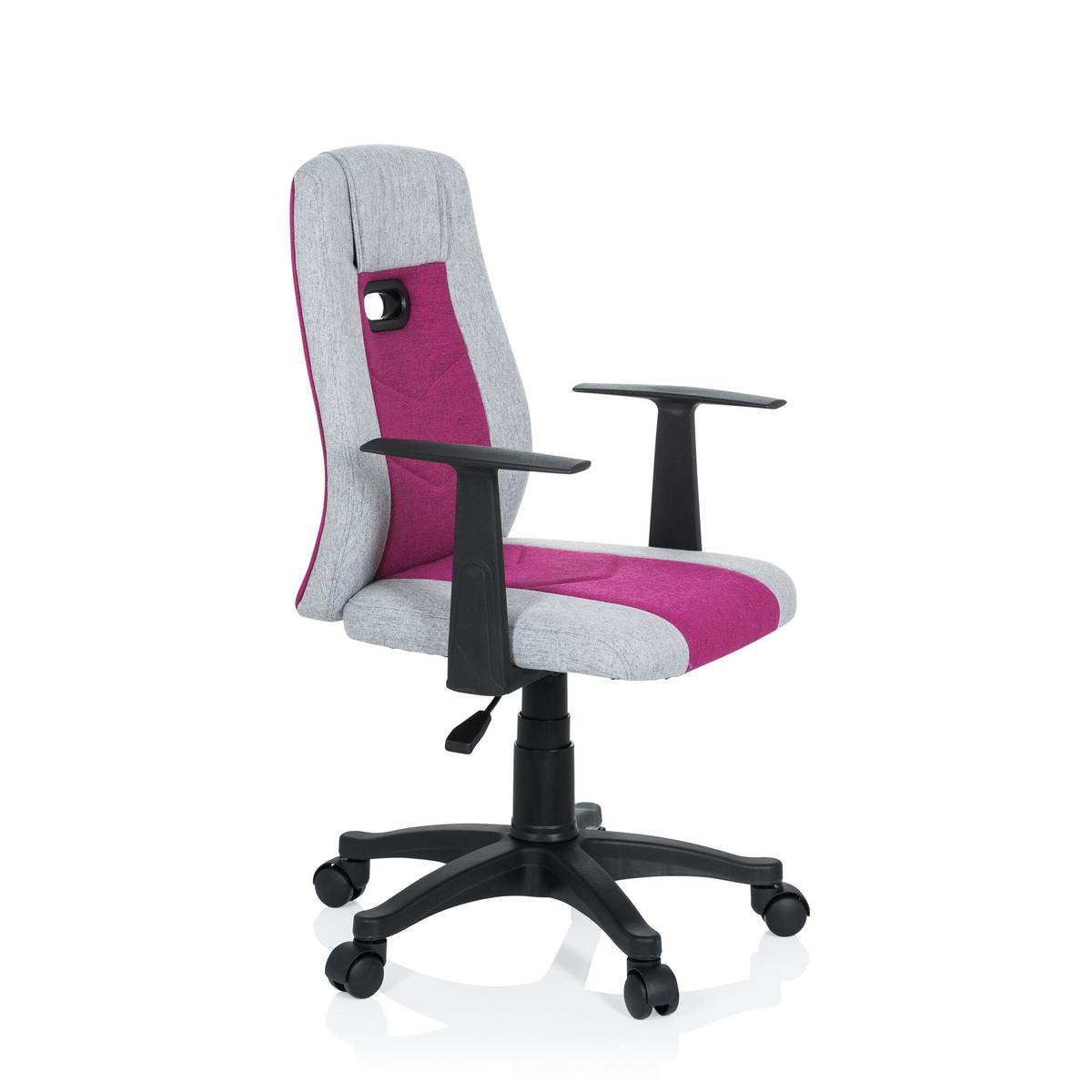 Jugenddrehstuhl Kiddy Extra Pink/grau - Pink/Schwarz, Basics, Kunststoff (55/95-105/45cm) - MID.YOU