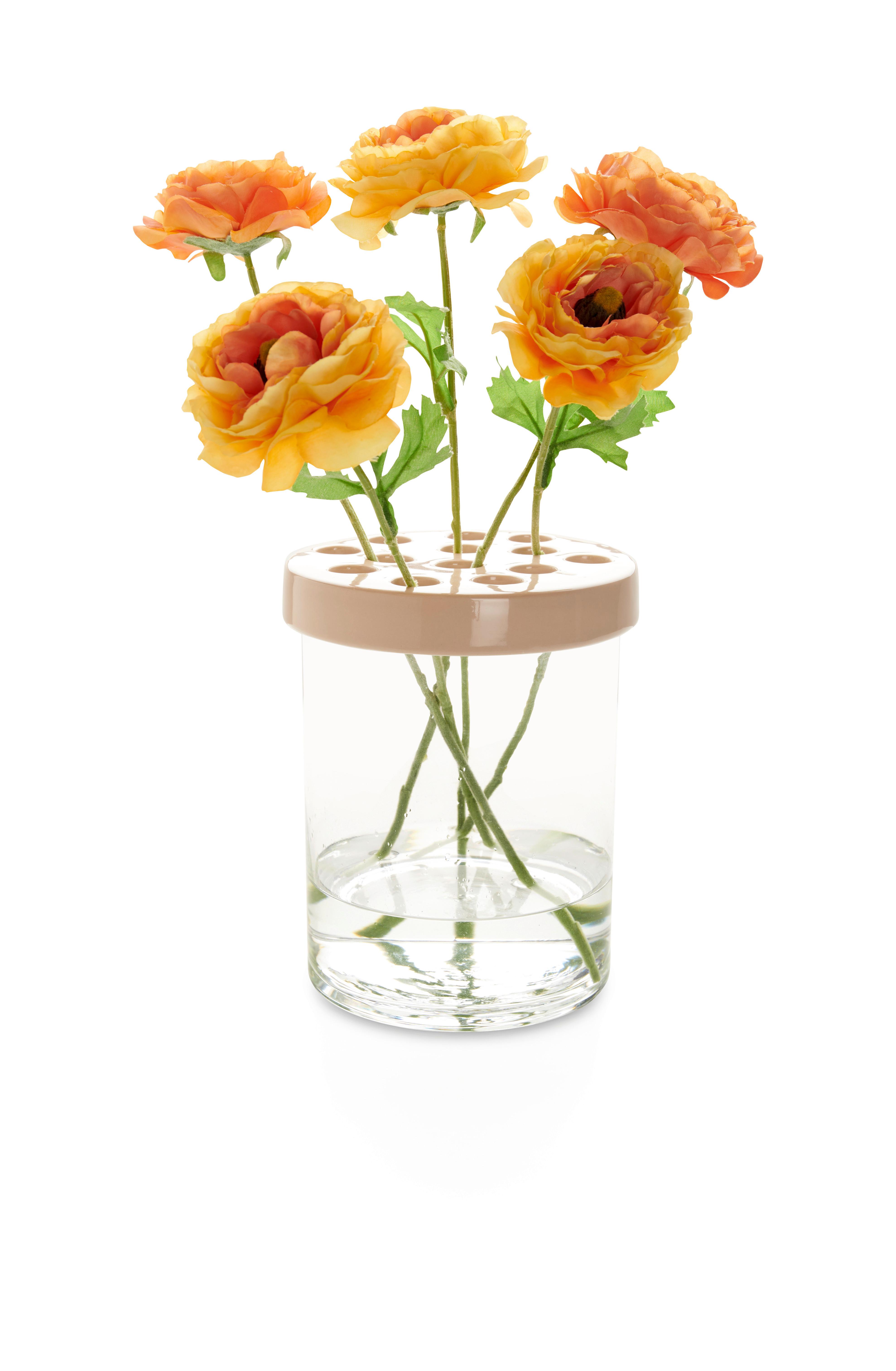 Váza Levin, Výška: 21cm - svetlohnedá/číre, Natur, sklo/keramika (17/21cm) - Modern Living