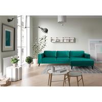 Eckschlafsofa Lumber Jack Petrol S: 280x169 Cm - Wengefarben/Petrol, MODERN, Textil (280/169cm) - Trendmanufaktur