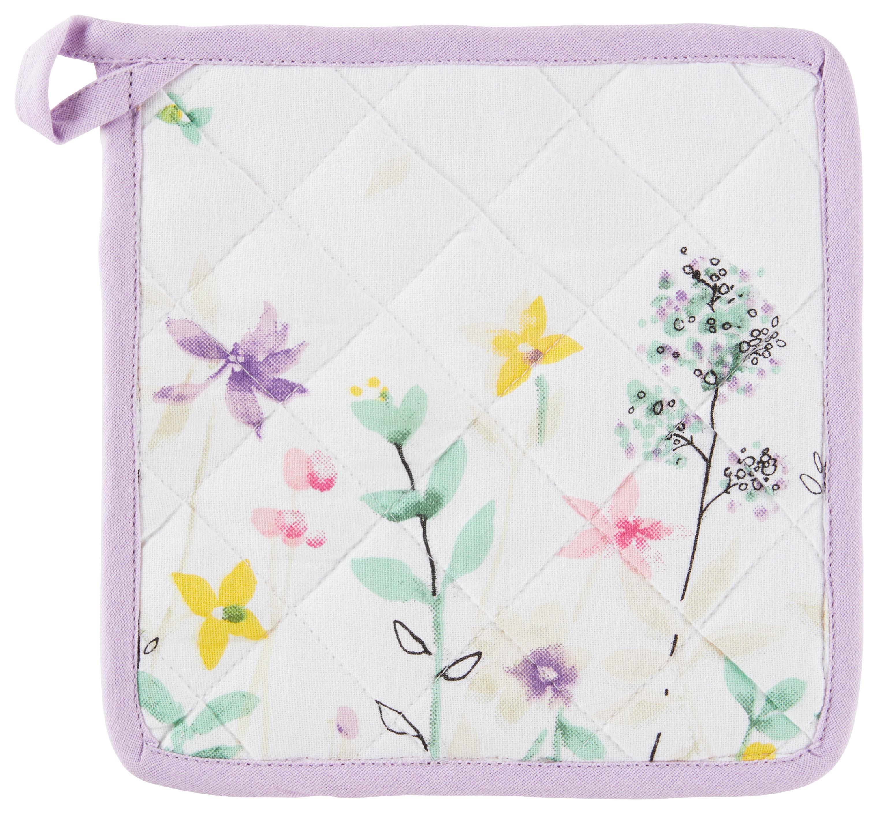 Edényfogó Kb. 21/21cm - lila/sárga, Modern, textil (21/21cm) - Luca Bessoni