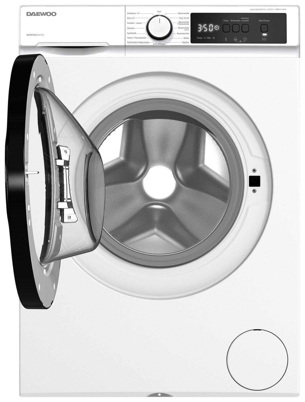 Waschmaschine 10843356 - Wm-Fb2694w1a-De - Weiß, Basics, Glas/Kunststoff (59,7/84,5/63,2cm) - Daewoo