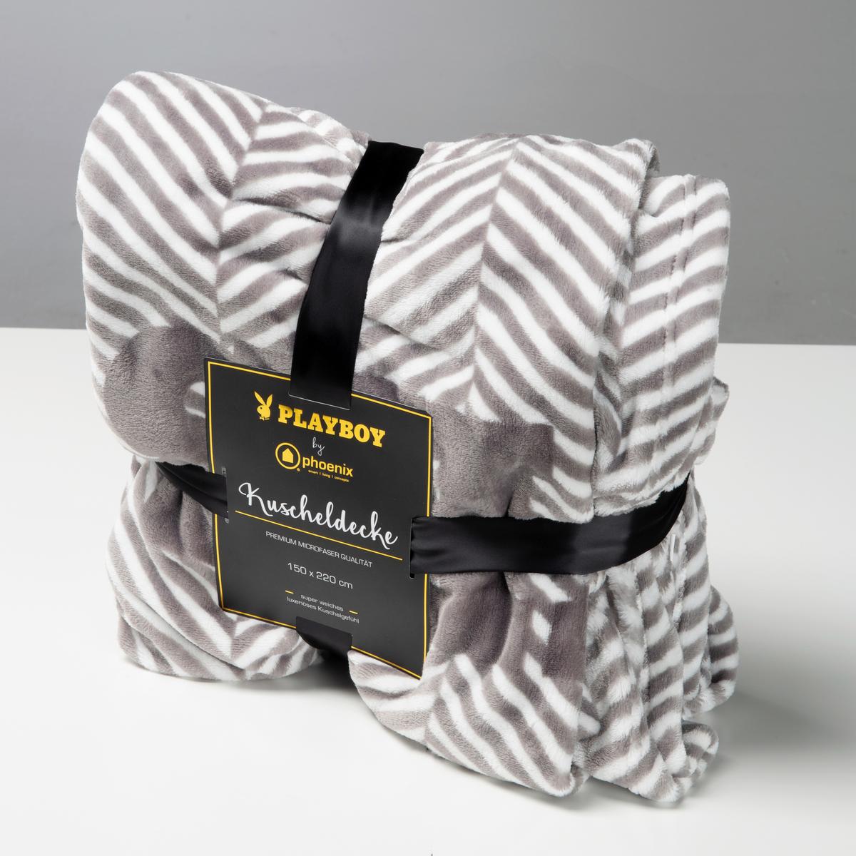 Kuscheldecke Jackie Grau/ Weiß 150x220 cm - Weiß/Grau, Basics, Textil (150/220cm) - Playboy