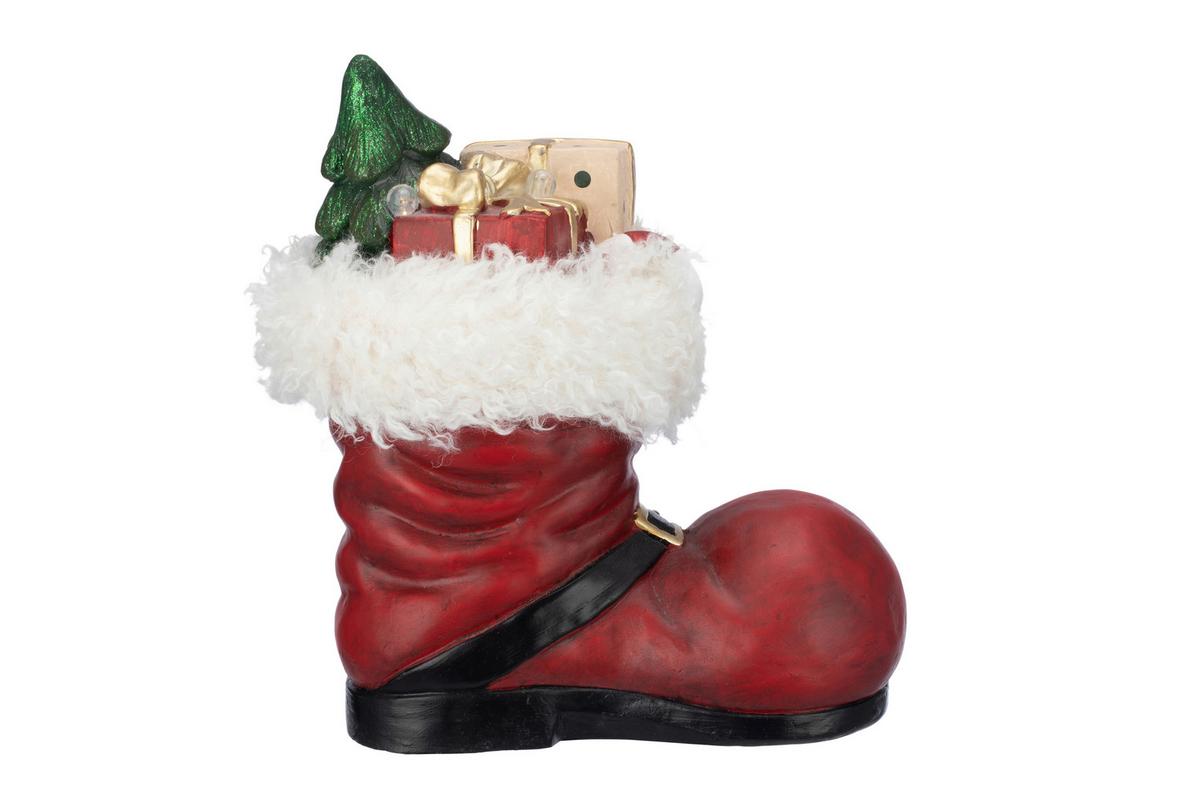 Dekoschuhe Timo - Rot/Schwarz, KONVENTIONELL, Textil/Stein (30/19/33,5cm) - Luca Bessoni