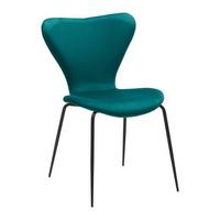 Jídelní židle ALICIA petrolejová - petrolej/černá, Moderní, kov/dřevo (53/82,5/53cm) - Bessagi Home