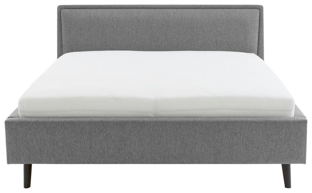 Polsterbett Frieda 180x200cm Grau, Inkl. Bettkasten - Schwarz/Grau, KONVENTIONELL, Holz/Textil (180/200cm) - Livetastic