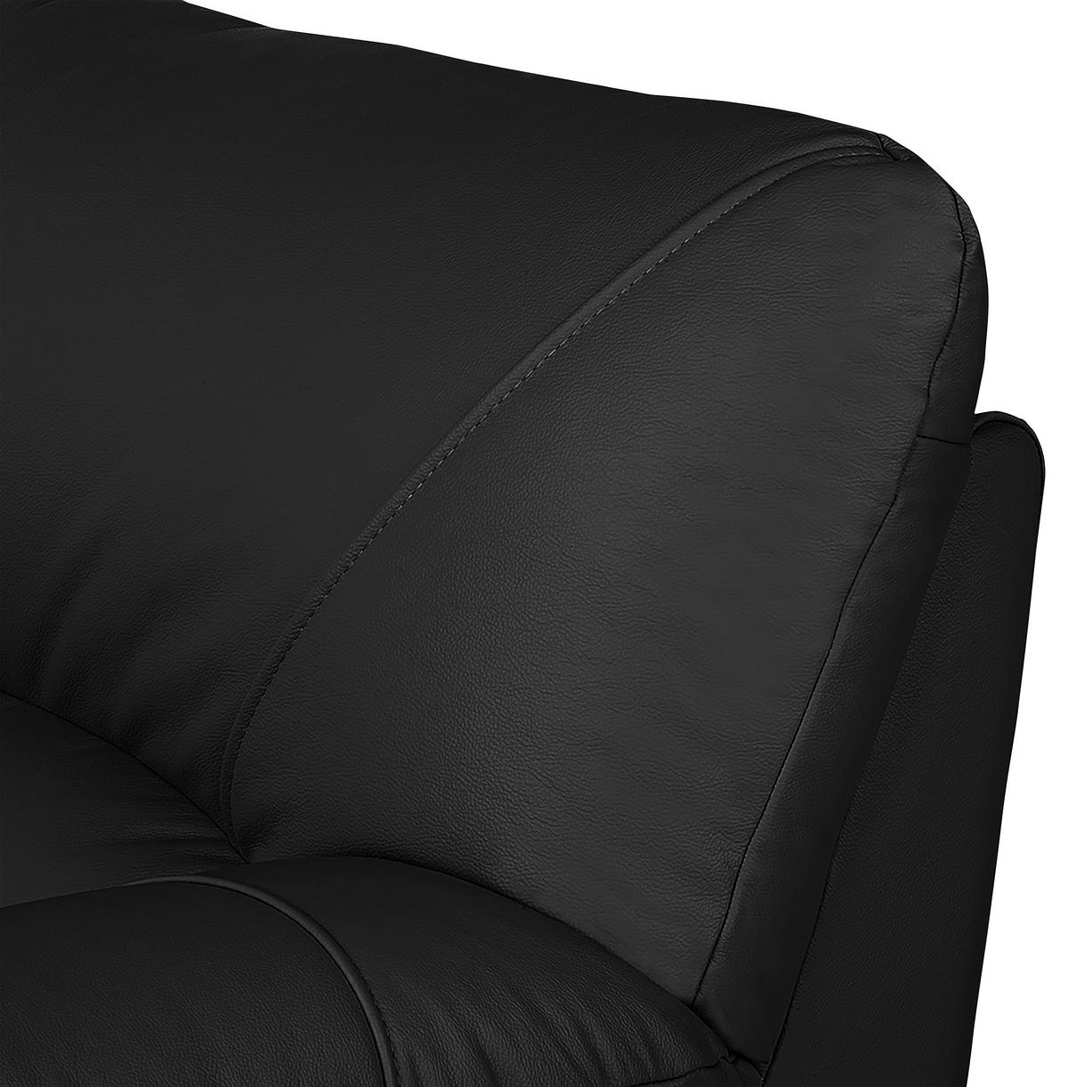 3-Sitzer-Sofa Oslo Schwarz B: 205 cm - Schwarz, Design, Leder (205/92/85cm) - Livetastic