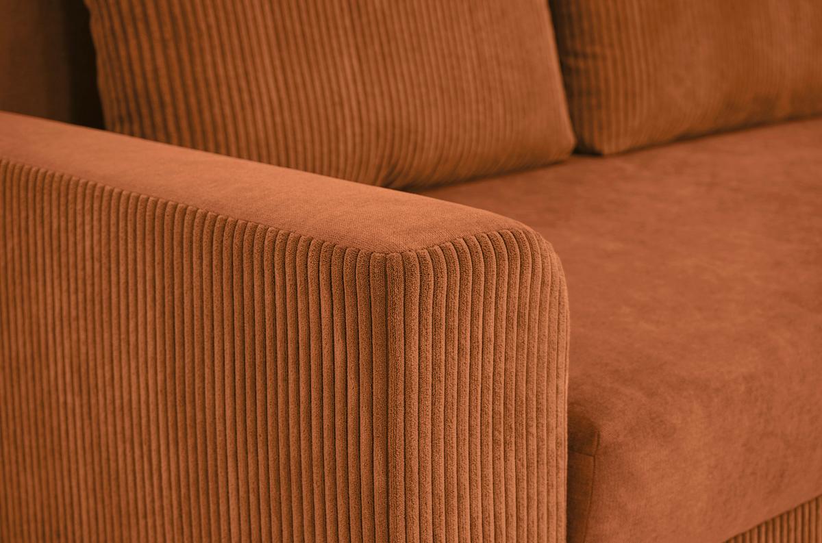 Ecksofa Diever Rostfarben S: 239x141 cm - Chromfarben/Rostfarben, Design, Textil (239/141cm) - Livetastic