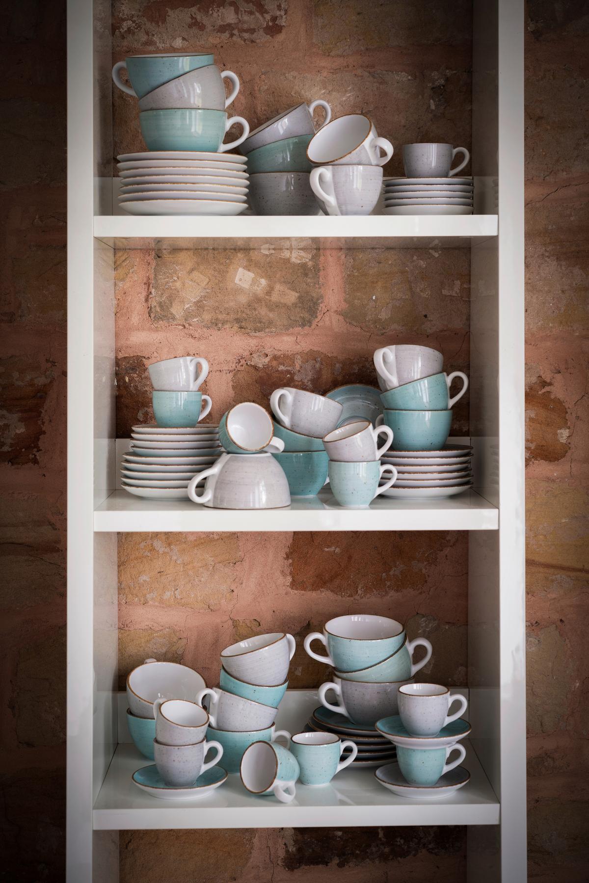 TASSENSET Vintage Nature Weiß, Hellgrau - Hellgrau, Basics, Keramik - Creatable