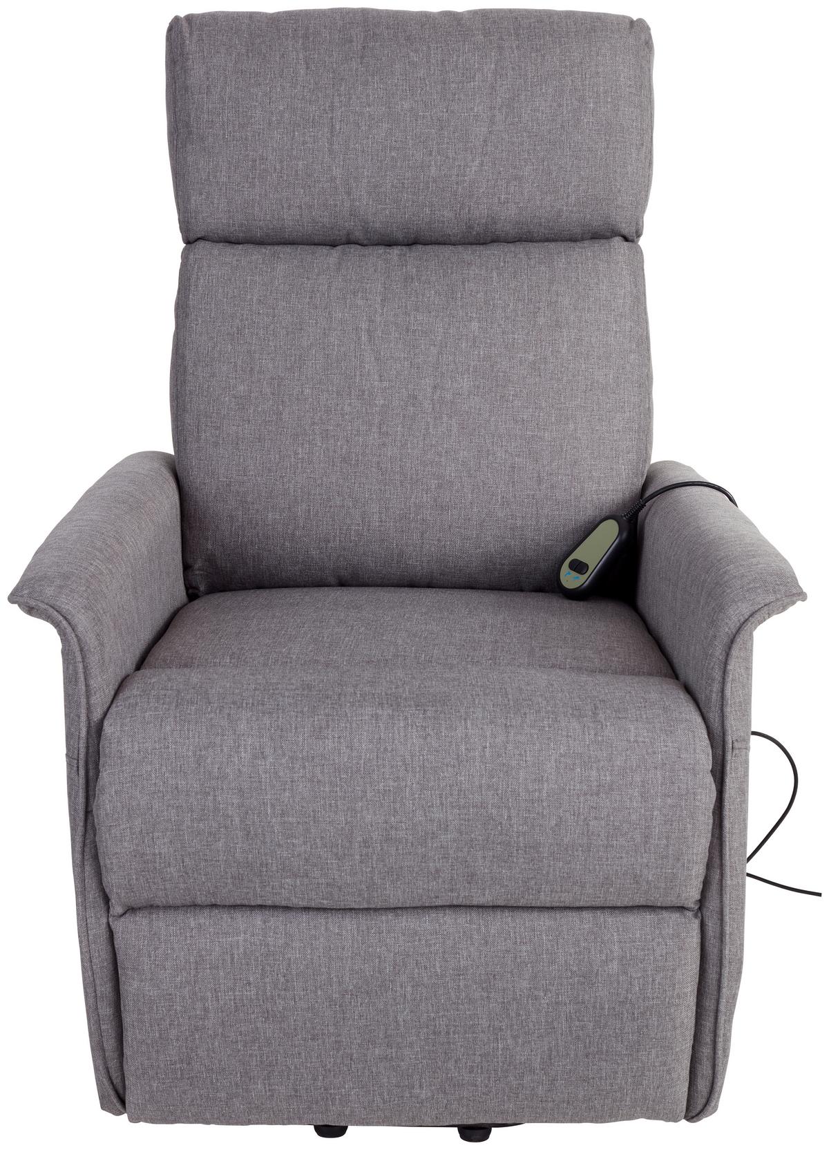 Fernsehsessel Elektrisch Graham Stoffbezug Grau - Grau, KONVENTIONELL, Textil/Metall (66/80-97/90-159,5cm) - Luca Bessoni