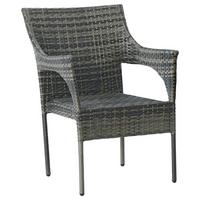 Gartensessel Stapelbar Pia Stall / Kunststoff - Grau, MODERN, Kunststoff/Metall (58/85/65cm) - Beldano