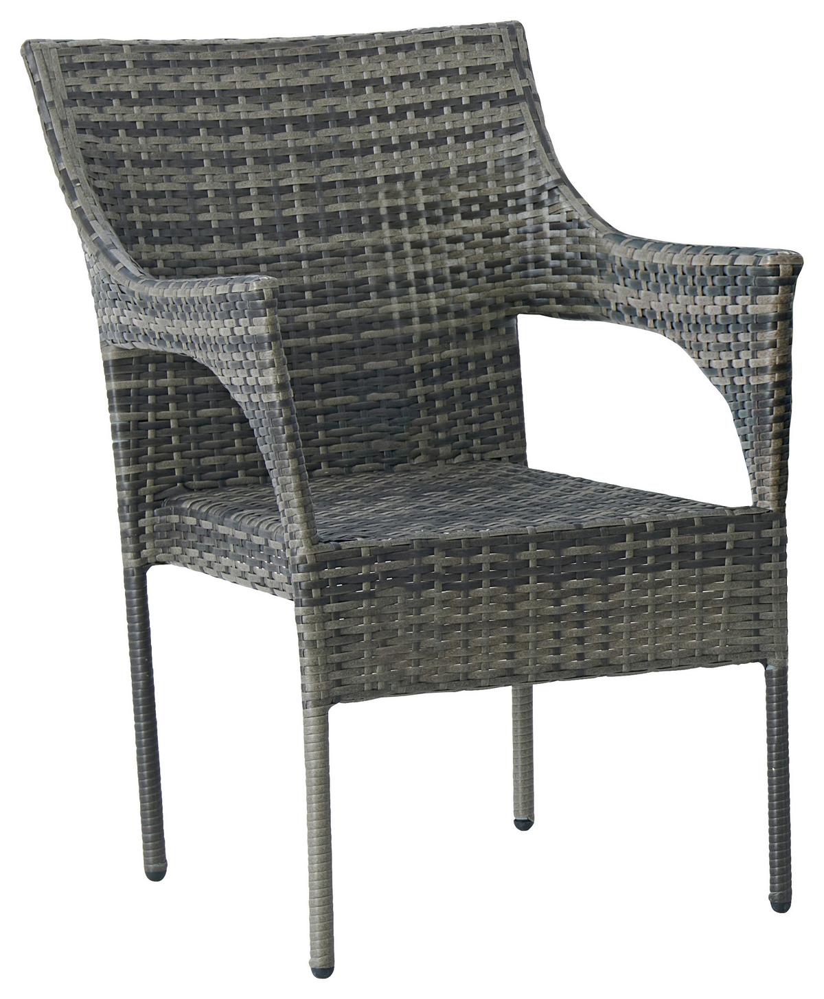 Gartensessel Stapelbar Pia Stall / Kunststoff - Grau, MODERN, Kunststoff/Metall (58/85/65cm) - Beldano