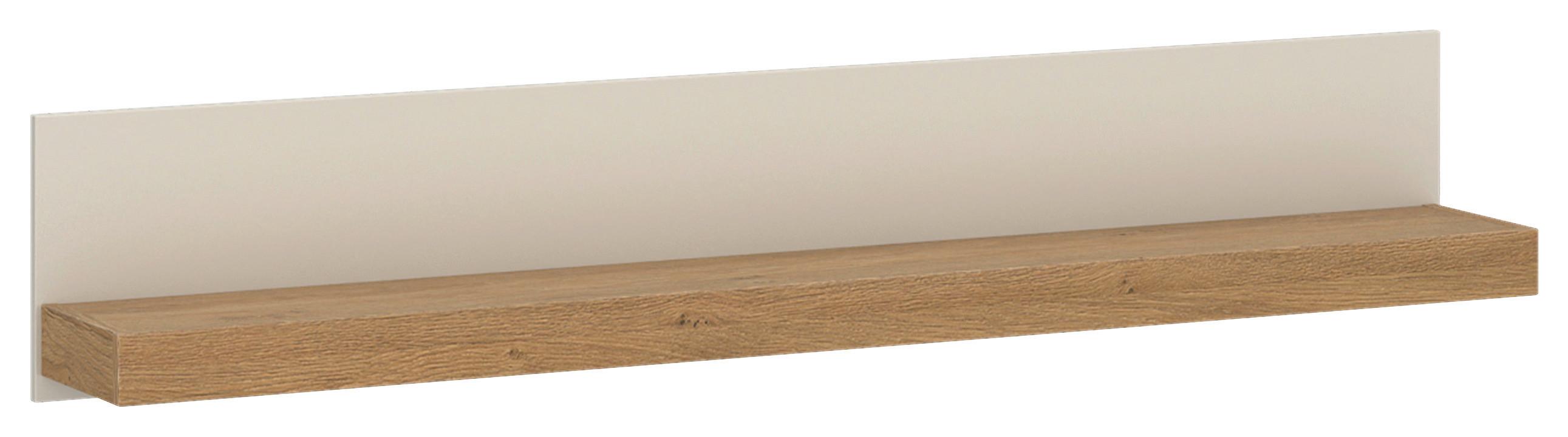 Vitrine Naxxar Eichefarben/kaschmir B:154,1cm - Kaschmir/Eichefarben, Trend, Holzwerkstoff (154,1/28/24,8cm)